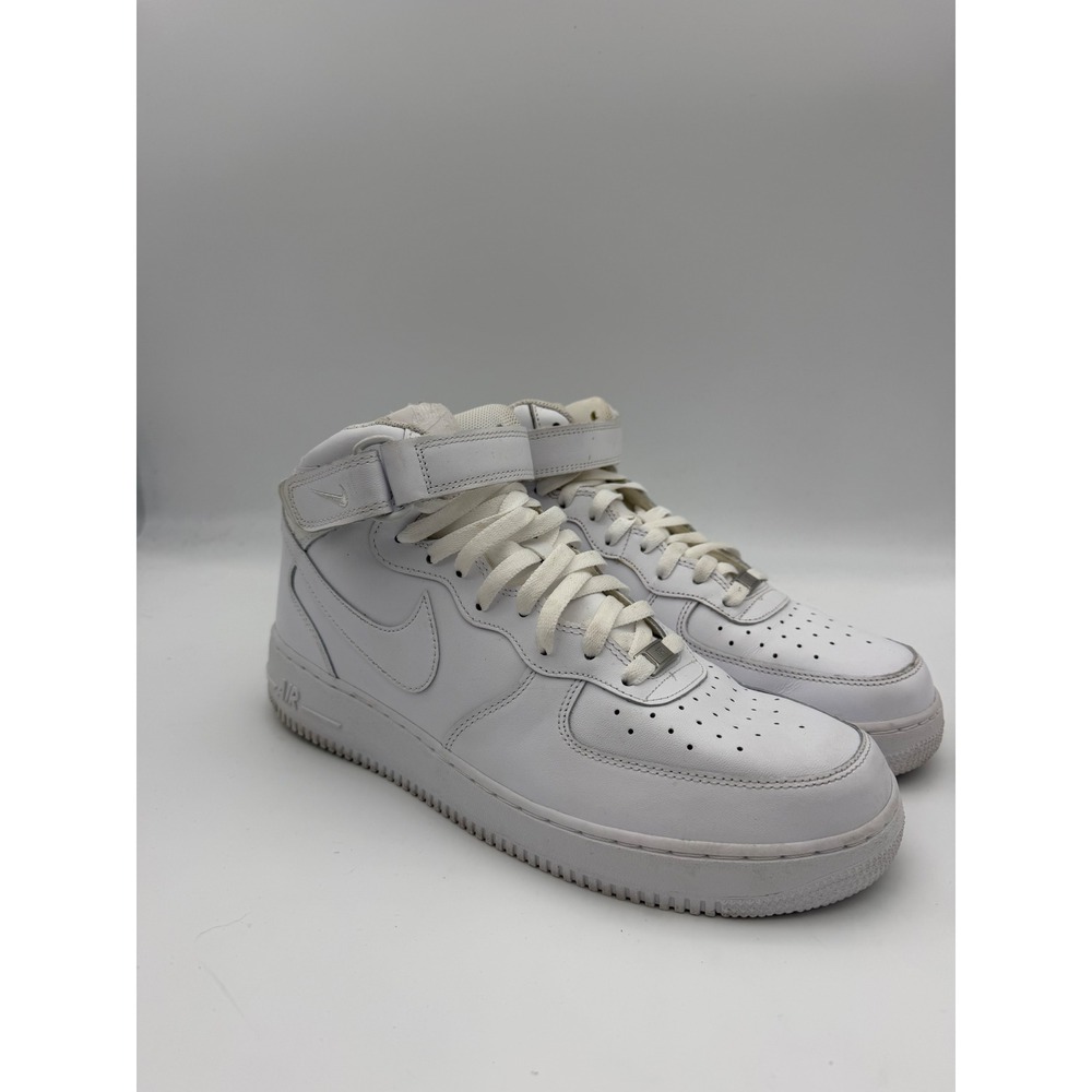 Nike Air Force 1 Mid 07 White Leather Sneakers 315123-111 Mens Size 12